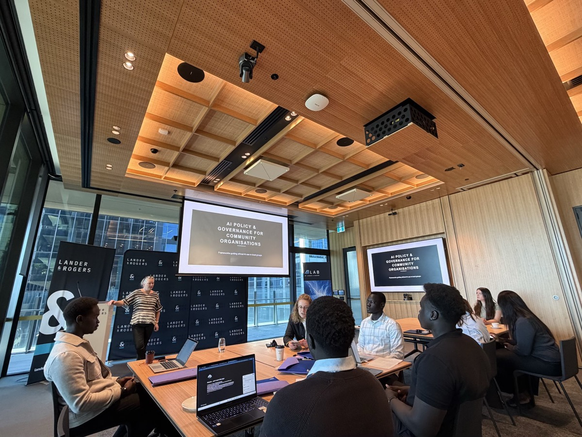 Tracy Anthony delivering AI governance training