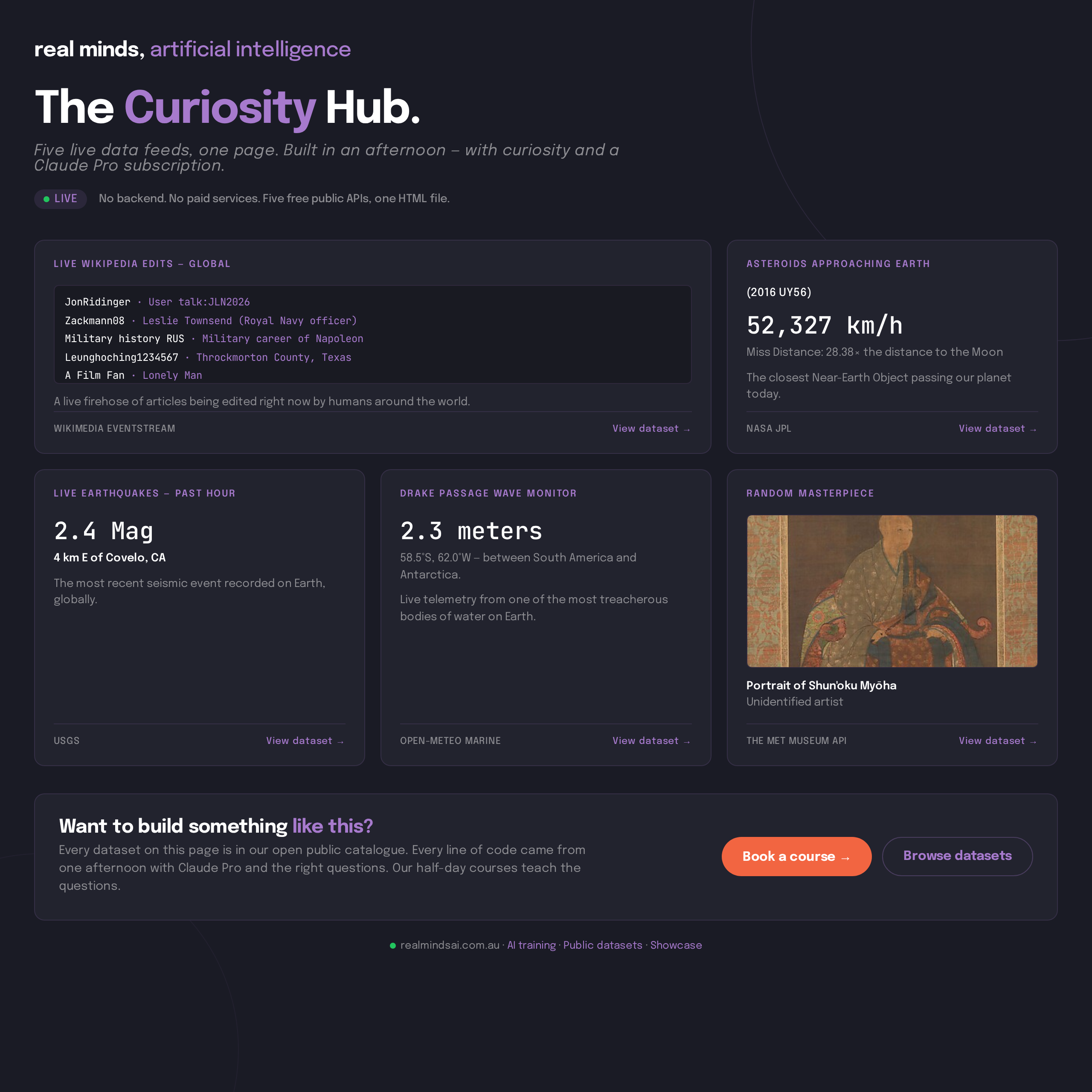 Four Live Data Feeds, One HTML File, One Afternoon