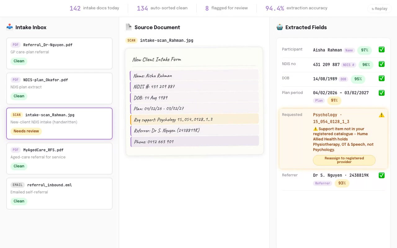 Provider Intake Sorter - Healthcare & Disability AI application